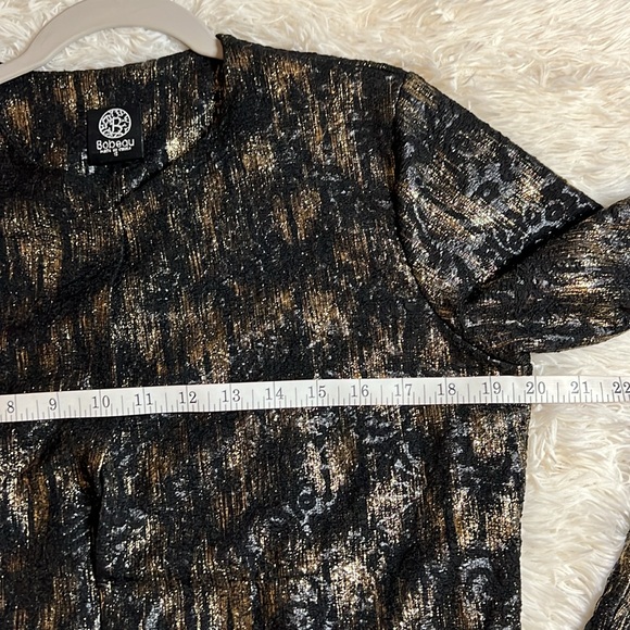 Bobeau Women’s Size Small Open Gold On Black Blazer Jacket - Picture 9 of 10